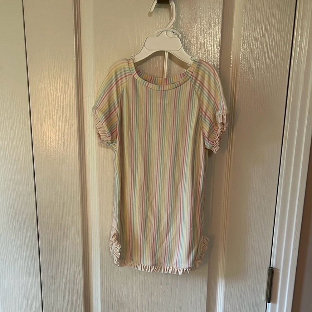 Ruffle Butt Striped Pastel Short Sleeve dress with bloomers